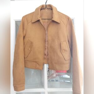🧡  Tan Suede Cropped Jacket